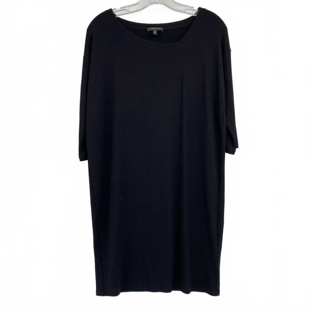 Eileen Fisher Black 3/4 Sleeve Mini Dress SP
